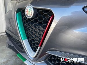 Alfa Romeo Giulia Front V Shield Grill Frame - Carbon Fiber - Italian Theme - Feroce Carbon Alfa Romeo Giulia Front V Shield Grill Frame - Carbon Fiber - Italian Theme - Feroce Carbon